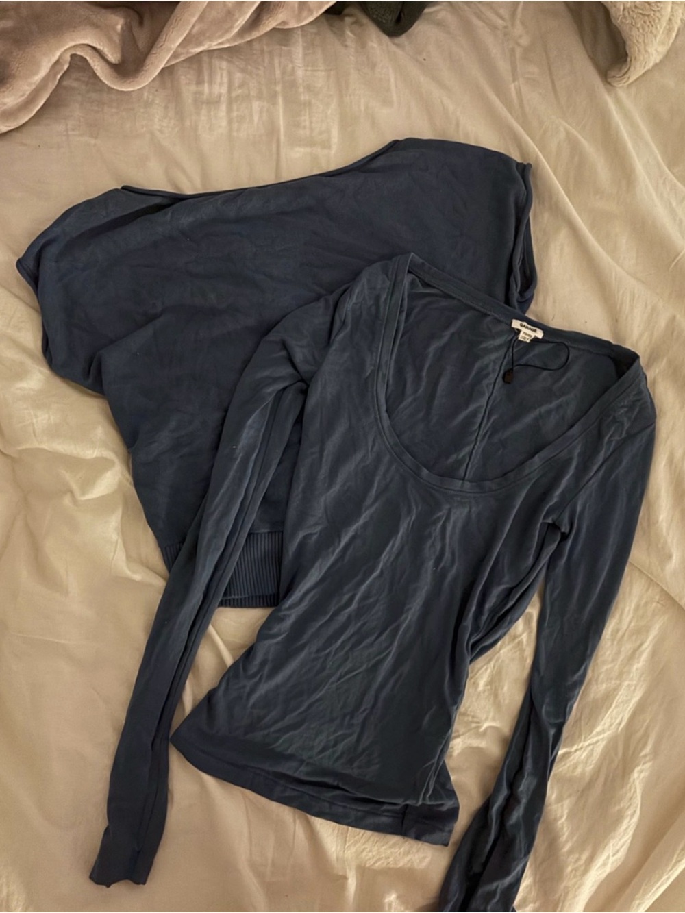 BUNDLE garage midnight blue full set;long sleeve V neck & top, off the shoulders